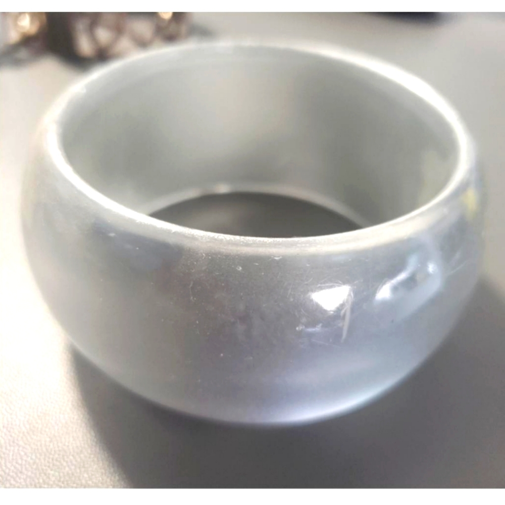 Acrylic Cuff Bracelet, Opaque White, No Fastener